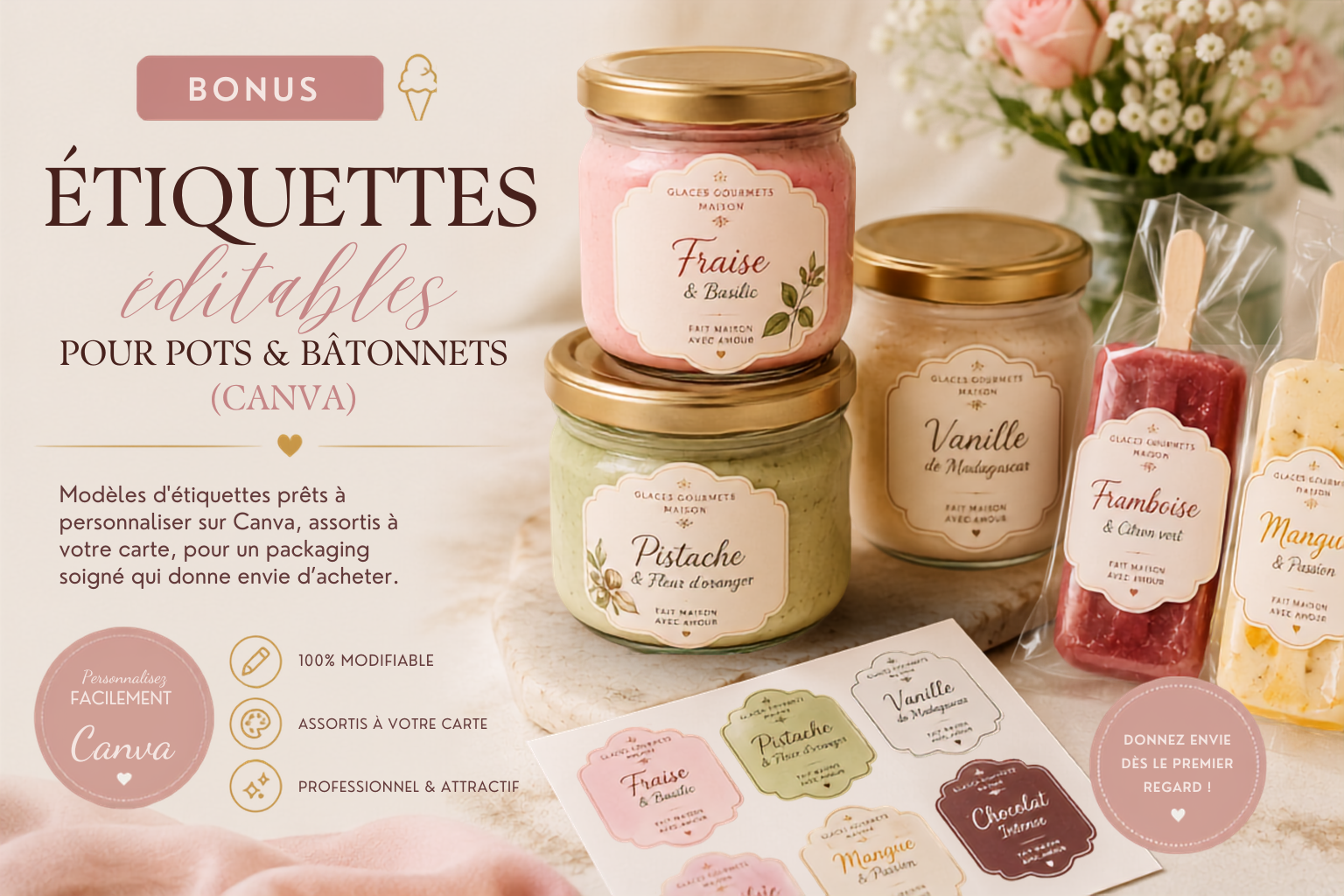 Étiquettes éditables
